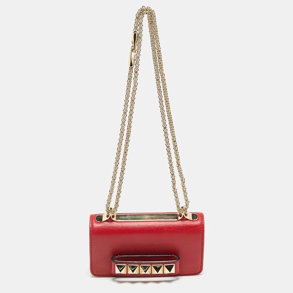 Valentino Handbags - Valentino Va Va Voom Mini Red Leather Chain Clutch